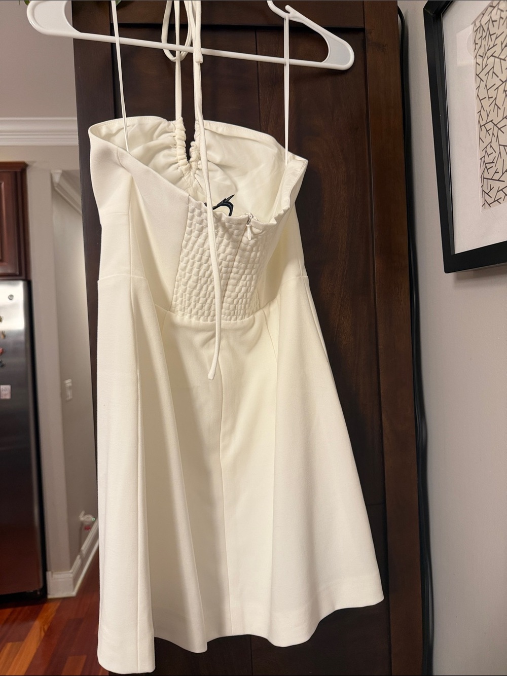 French Connection White Halter Ruched Bust Mini Dress - Picture 2 of 3